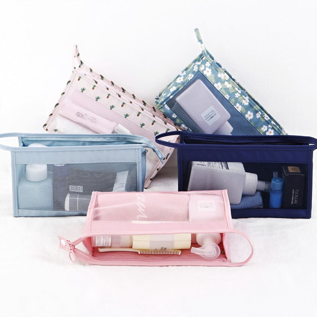 Pack of 2 Pouch Organizer Kosmetik Makeup Perlengkapan Mandi Motif Print | 24hours.pk