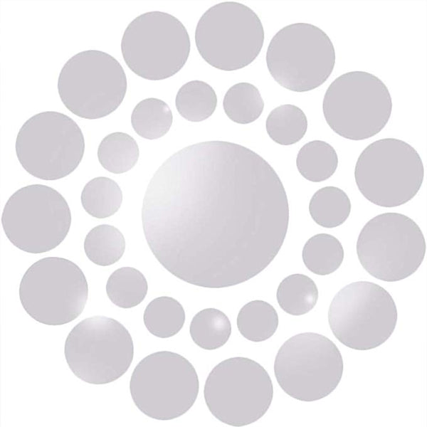 Clearance! Leyorie Elegant Applique Round Mirror Wall Sticker Acrylic Surface Decal Home DIY Art Mural Decor 31 pcs | 24hours.pk