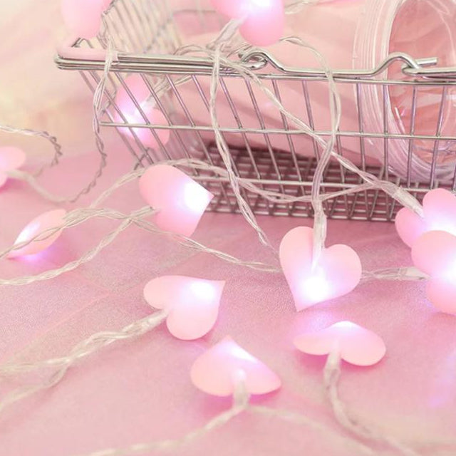 Pink Hearts Fairy Light 20 Hearts in String 3 Meters | 24HOURS.PK