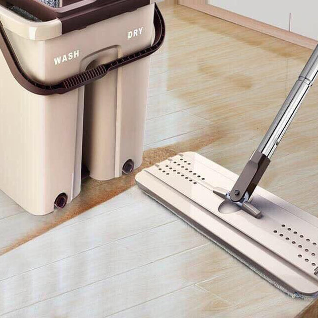 Self-Wash and Squeeze 2 in 1 Dry Flat Mop | 24HOURS.PK