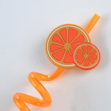 High Quality Spiral Fruit Shaped Plastic Drinking Straw 125 Each Pack Of 3 | 24hours.pk