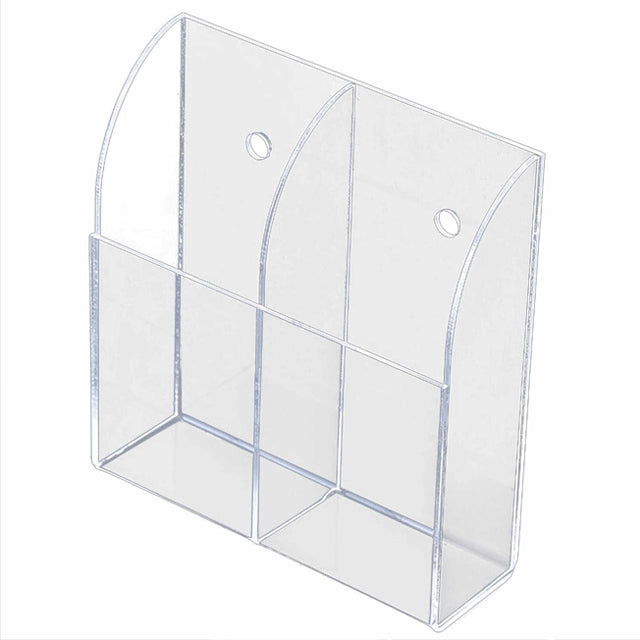 2-Slot Clear Acrylic Wall-mounted Tabletop TV Air Conditioner Remote Control Storage Holder Organizer Stand Protective Bag | 24HOURS.PK