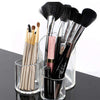 Cosmetic Organizer Makeup Brushes Transparent Brushes Acrylic Crystal Crystal Beauty Products Storage with 3 Compartments Desk Organizer - Round | 24HOURS.PK