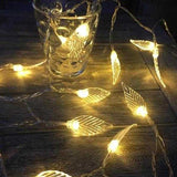 Transer 3m LED Garland Lamp Warm White Garland Fairy Lights Leaf-Shaped Lights for Bedroom Wedding | 24hours.pk