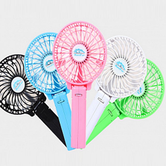 Foldable Hand Fans Battery Operated Rechargeable Handheld Mini Fan, Assorted Color | 24HOURS.PK