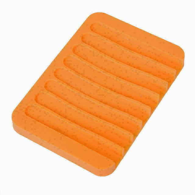Pack of 2 Multi Color Bathroom Silicone Soap Dish Storage Holder Soapbox Plate Tray Drain | 24HOURS.PK