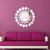 Clearance! Leyorie Elegant Applique Round Mirror Wall Sticker Acrylic Surface Decal Home DIY Art Mural Decor 31 pcs | 24hours.pk