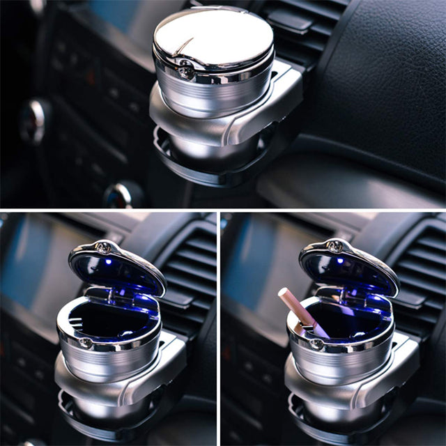 Portable Ashtray For Smokeless Car With Blue LED Light Stand | 24HOURS.PK