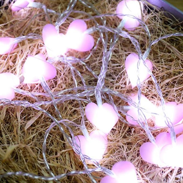 Pink Hearts Fairy Light 20 Hearts in String 3 Meters | 24HOURS.PK