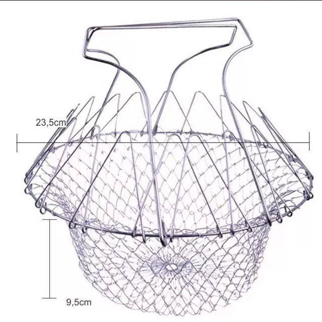 Foldable Steam Rinse Strain Fry Chef Basket Magic Basket Mesh Basket | 24HOURS.PK