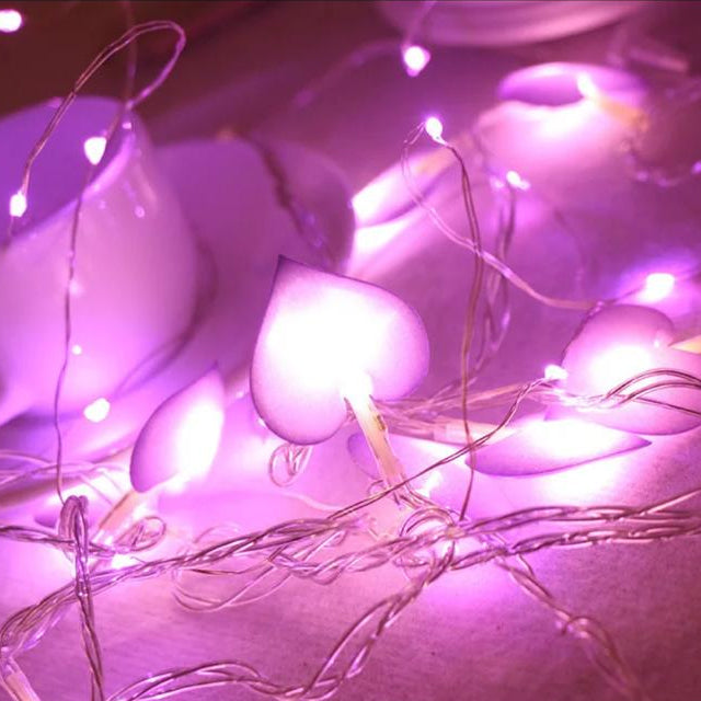 Pink Hearts Fairy Light 20 Hearts in String 3 Meters | 24HOURS.PK