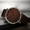 Pack of 2 Stainless Steel Dark Brown Dial Leather Band Watch For Men | 24hours.pk