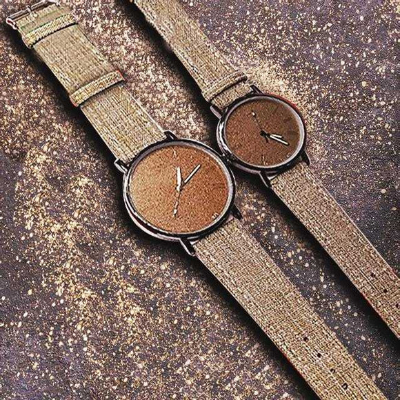 Pack of 2 Stylish Unisex Watches - Brown | 24hours.pk