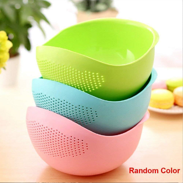 Pack of 2 Livsmart Multi-Function with Integrated Colander Mixing Bowl Washing Rice, Vegetable and Fruits Drainer | 24hours.pk