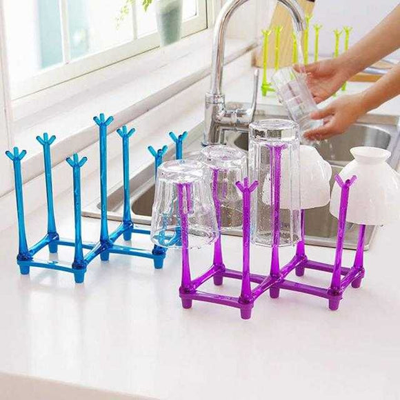 Baby Feeding Bottle Rack Drying Nipple Stand Cup Storage Folding Drainer Dryer | 24hours.pk