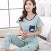 Women Carton Cute Pajama Pattern Thicker Pajamas Set Cotton Pajamas Sleepwear | 24HOURS.PK