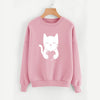 Cat Heart Printed Sweatshirt for Women | 24HOURS.PK