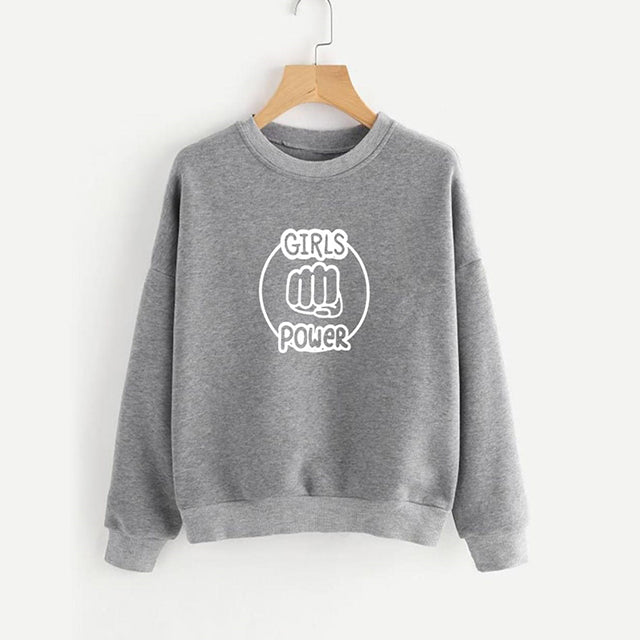 Girls Power New Winter Sweatshirt - Grey | 24HOURS.PK