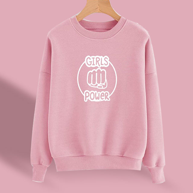 Girls Power New Winter Sweatshirt - Pink | 24HOURS.PK