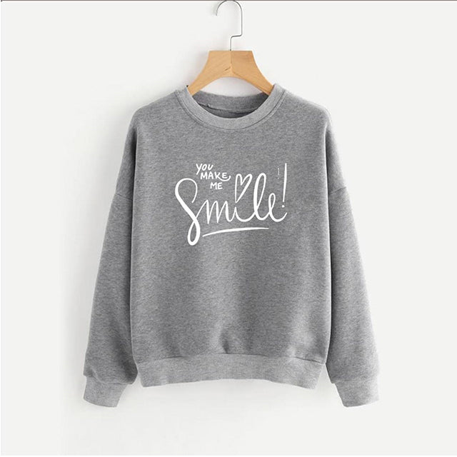 MAKE ME SMILE Round Neck Full Sleeves Sweatshirts unisex | 24HOURS.PK