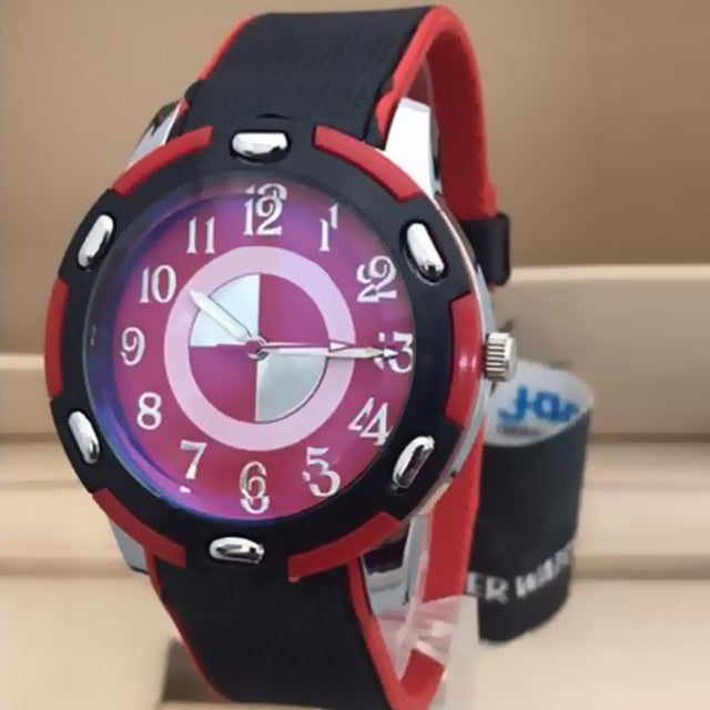 Simple Design Watch For Mens Black and Red | 24HOURS.PK