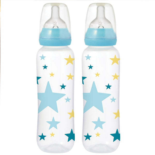 Pack of 2 Tigex 300 ML Plastic Feeding Bottle Silicone Teat | 24HOURS.PK