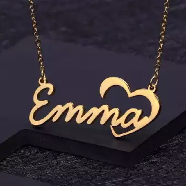 In My Heart Custom Made Heart Design Personalized Name Gold Color | 24HOURS.PK