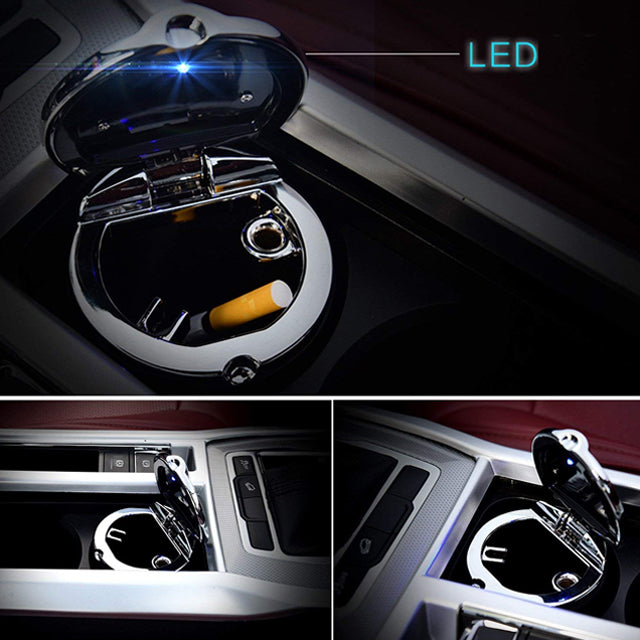 Portable Ashtray For Smokeless Car With Blue LED Light Stand | 24HOURS.PK