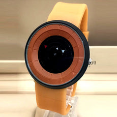 Creative Fashion Disc Environmental Protection Silicone Second Disk Pointer Casual Watch For Both Male And Female Brown | 24HOURS.PK