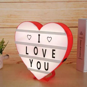 I Love You Letter Light Box DIY LED Box Heart-shaped Luminous Night lamp Random Text | 24HOURS.PK