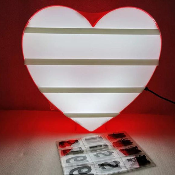 Simple Plain LED Box Heart-shaped Luminous Night lamp Random Red Colour | 24HOURS.PK