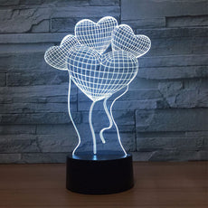 3D LED Lamp Night Light 7 Colors Desk Lamp Home Decoration Random Design And Color USB with Battery Operated | 24HOURS.PK