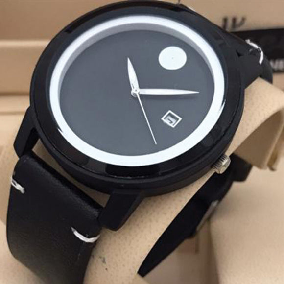 Simple White Rounded Watch With Black Belt | 24hours.pk