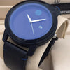 Simple Blue Rounded Watch With Black Belt | 24hours.pk