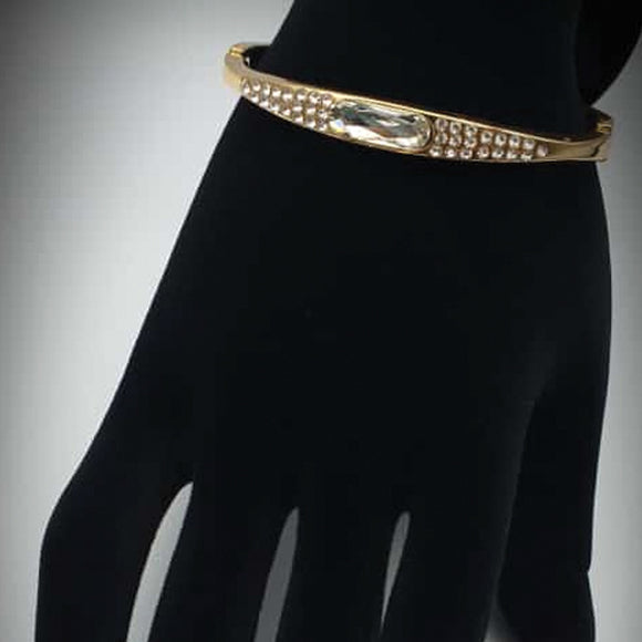 Radius Shaped Diamond Golden Bracelet For Her | 24HOURS.PK