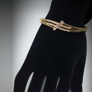 3 Rounded Diamonds Golden Bracelet For Girls | 24HOURS.PK