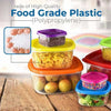 7PCS Plastic Square Food Container with Rainbow Lids Purchase 500 sell 850 | 24HOURS.PK