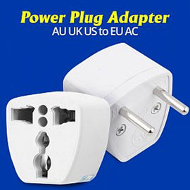 Pack of 2 AU UK US to EU AC Power Plug Adapter Converter Outlet Home & DP LED Rechargeable Torch | 24HOURS.PK