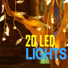 Transer 3m LED Garland Lamp Warm White Garland Fairy Lights Leaf-Shaped Lights for Bedroom Wedding | 24hours.pk