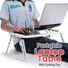 E-Stand Portable Laptop Table With Cooling Fan WhiteBlack PC & Laptop Accessories | 24HOURS.PK