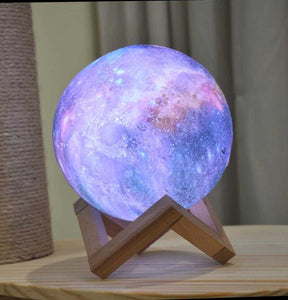 Random Effect Color 3D moon lamp Chargable 13 cm | 24hours.pk