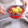 Folding Silicone Strainer Set (2 units) - Folding Silicone Kitchen Strainer Multi-Colors | 24hours.pk