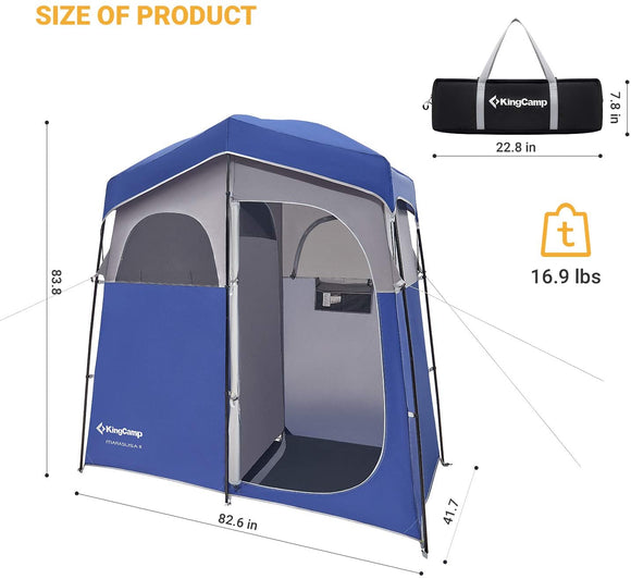 KingCamp Marasusa II Double Room Camping Shower Tent Outdoor Pop Up Changing Tent       6927194775856