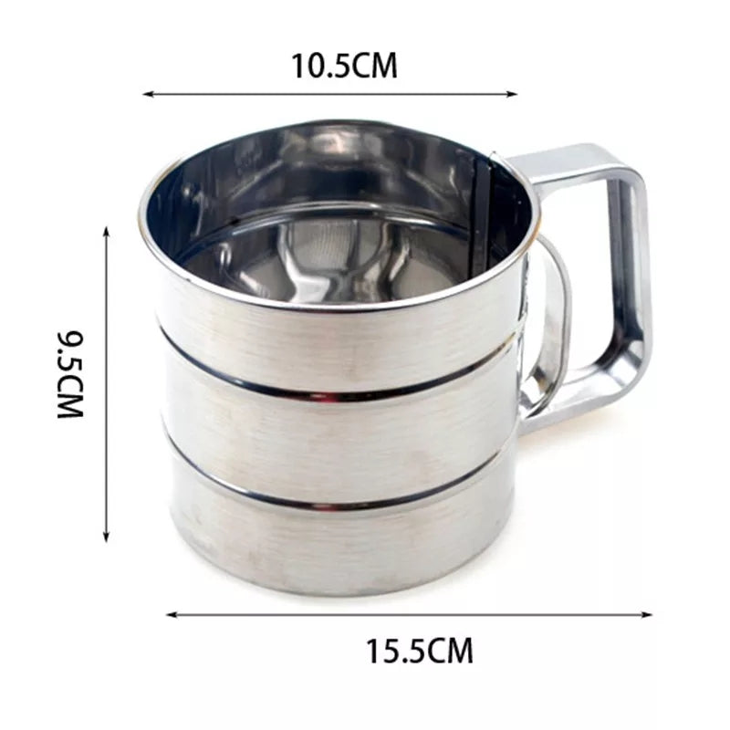 Stainless Steel Sieve Cup Powder Flour Sieve Pastry Baking Tools Home Garden Kitchen Dining Bakeware Cake Tools | 24hours.pk