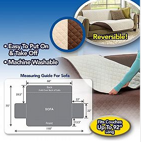 Couch Coat - Convenient Reversible Sofa Cover | 24hours.pk