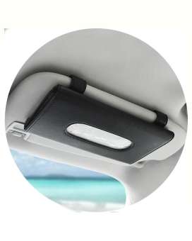 Pack of 2 Car Window Cleaning Windshield  And Car Tissue Sun visor Holder  Leather  Black | 24HOURS.PK