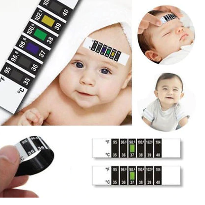 Pack of 2 Baby Kids Fever Body Temperature Test Forehead Strip Thermometer | 24hours.pk