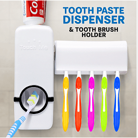 Toothbrush Holder & Toothpaste Dispenser (003) | 24HOURS.PK