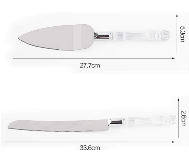 2 Piece Pastry Spatulas Cake Knife Stainless Steel Cake Cutlery Set Serving Knife and Shovel for Wedding Anniversary With Box | 24hours.pk