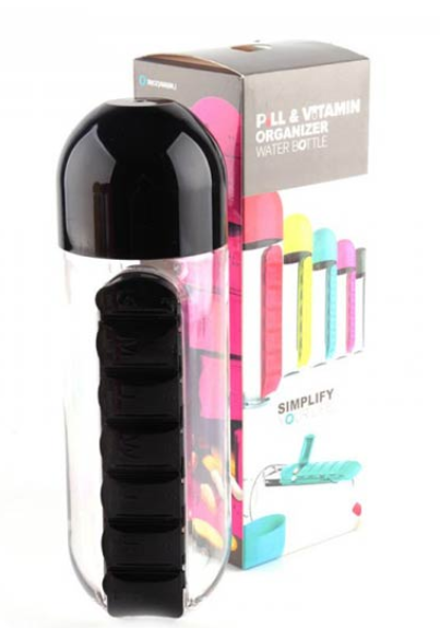 Pill Vitamin Organizer Water Bottle | 24hours.pk